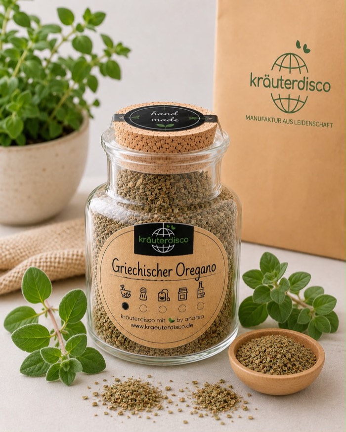 Glas mit griechischem Oregano